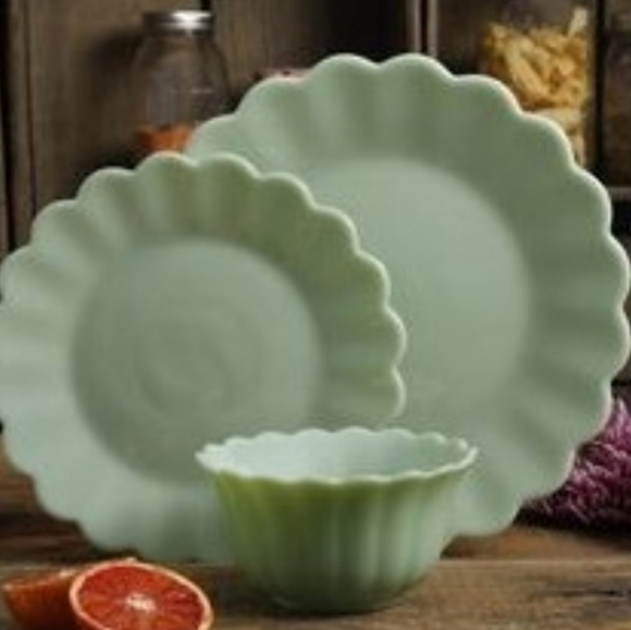 ❤️ New Pioneer Woman Timeless Beauty Jade 2-Pack Dinnerware Sets - Picture 9 of 10